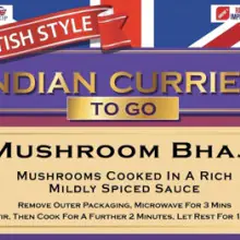 Mushroom Bhaji - British Indian Curries To Go